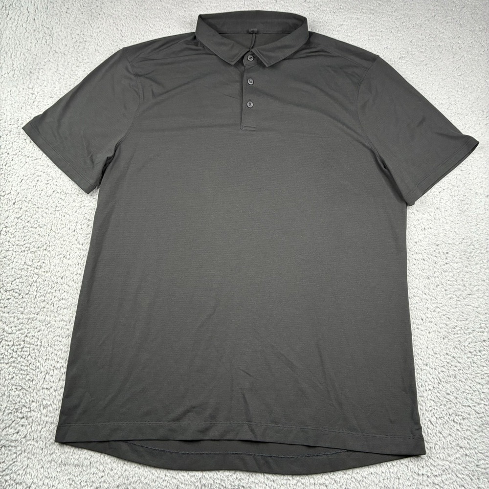 Lululemon Evolution Polo Shirt Men's XL Black Performance Short Sleeve